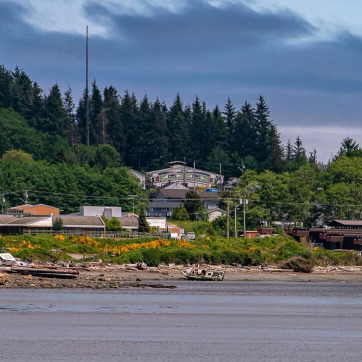 The World tallest totem pole (57.2m)
carved in 1960 and standing in Alert Bay, BC has been taken down today for safety concerns.
I was lucky to see it, but only from the ferry, for the village was closed for visitors during pandemic when we explored the island.
But it is a sad day nonetheless